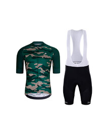 HOLOKOLO Cyklistický krátký dres a krátké kalhoty - CAMOTRAIL - černá/zelená